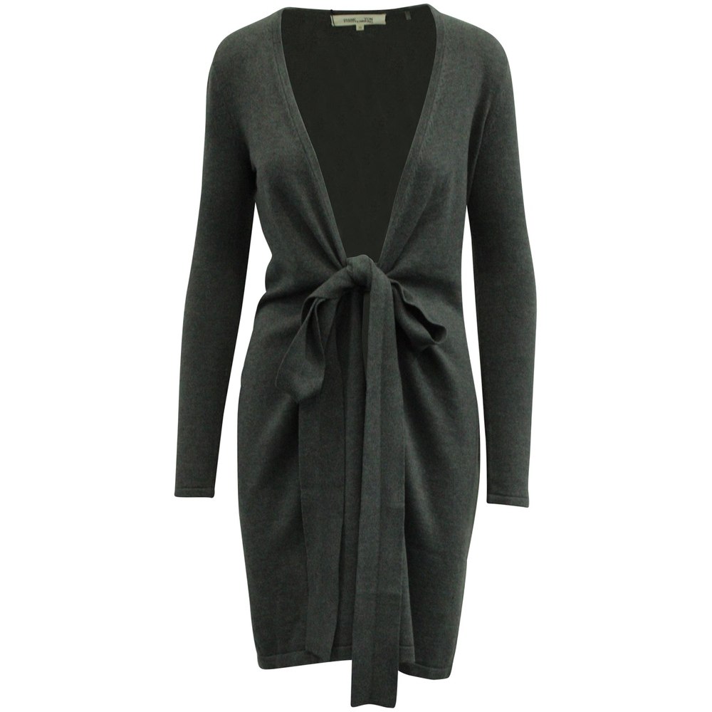 Diane von Furstenberg New Linda Wrap Dress in Grey Viscose 7764866891836