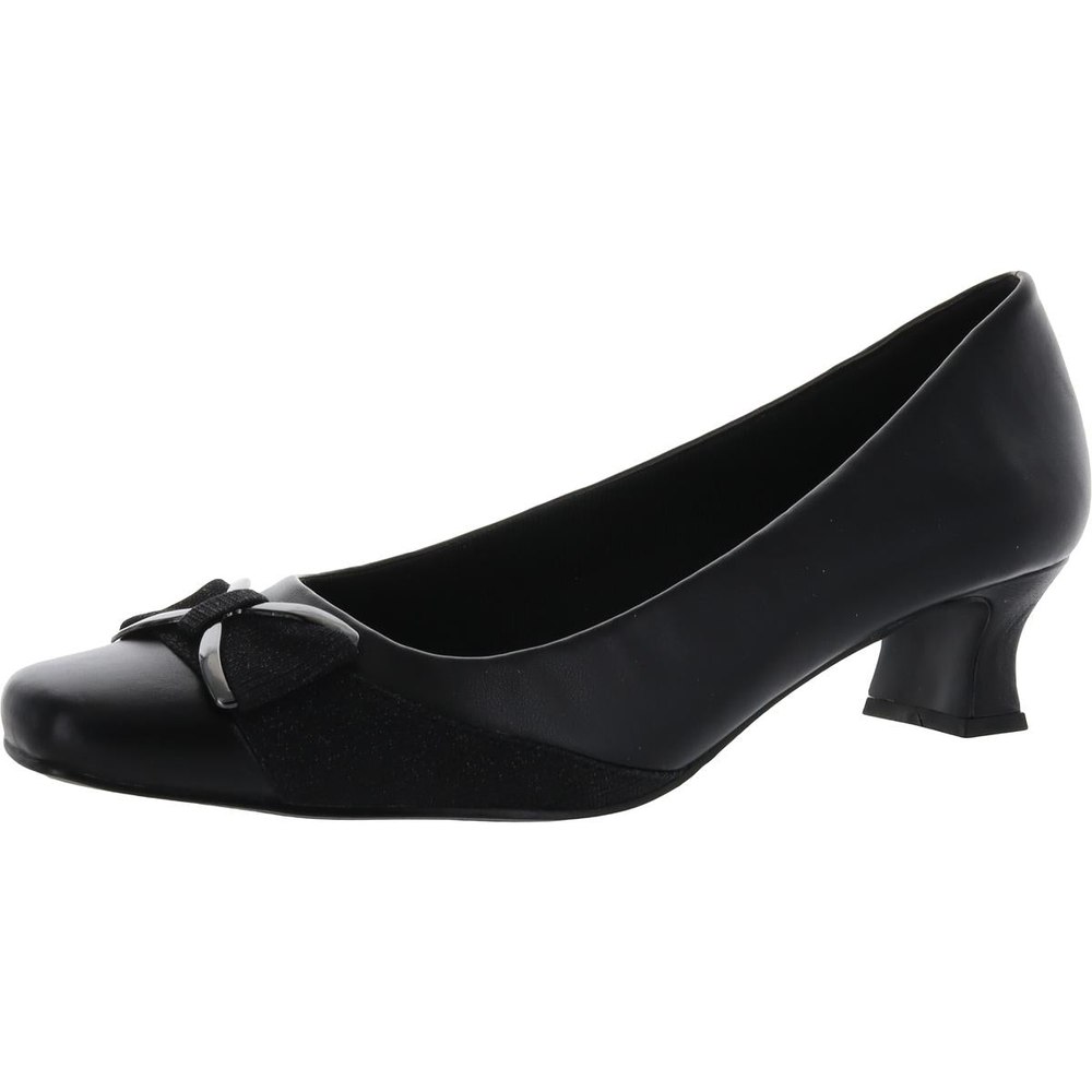 Rejoice Faux Leather Slip On Dress Heels