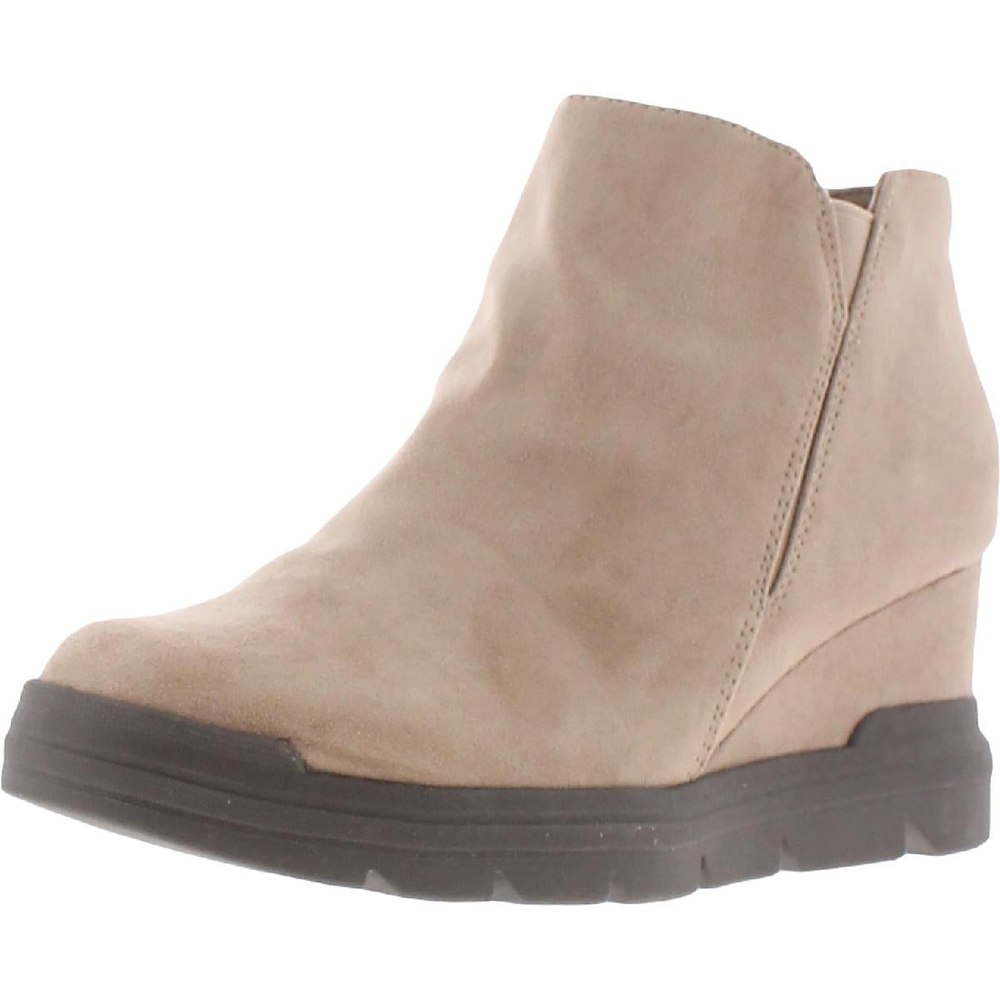 Riley Padded Bra-Top Faux Suede Wedge Boots