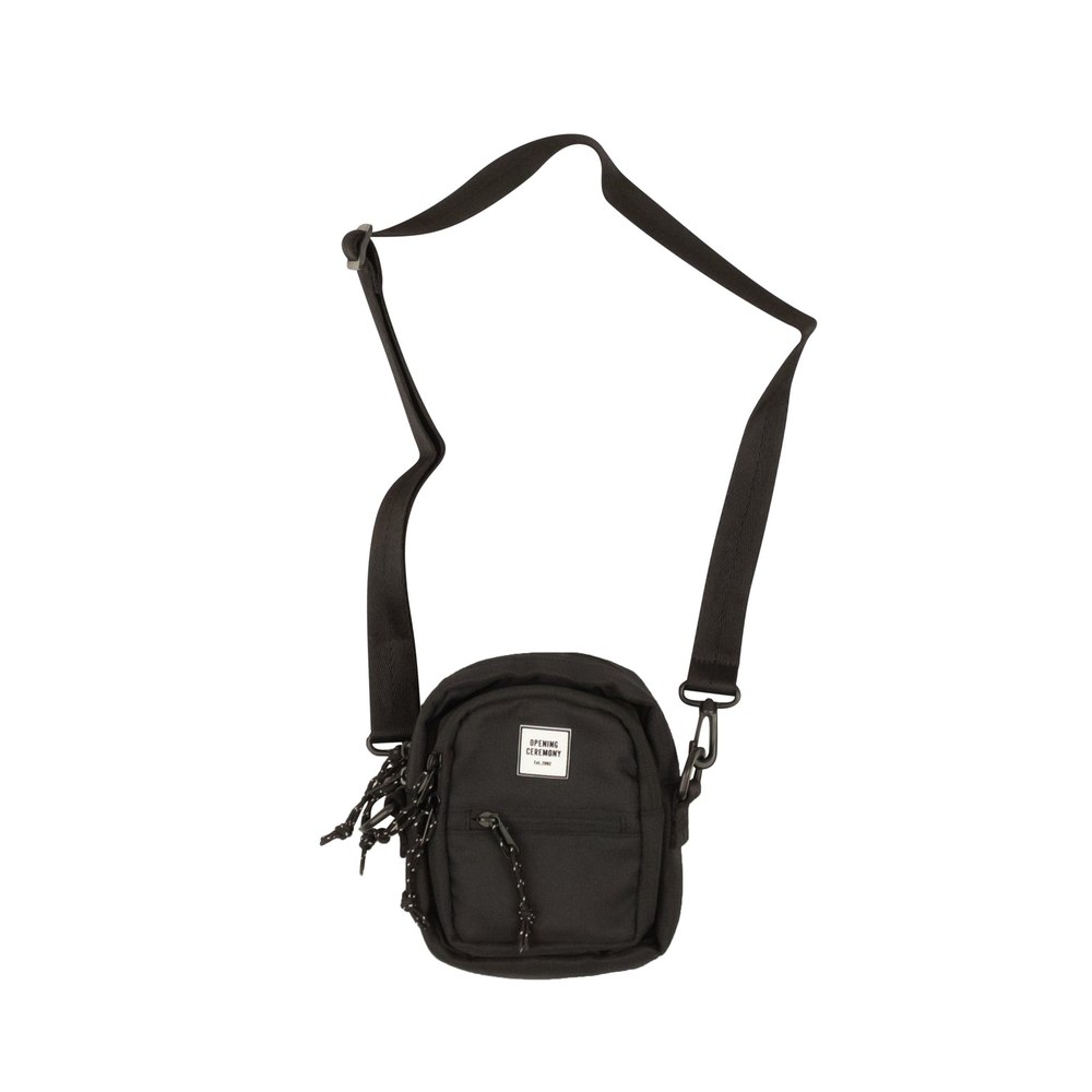 Black Polyester Mini Crossbody Bag