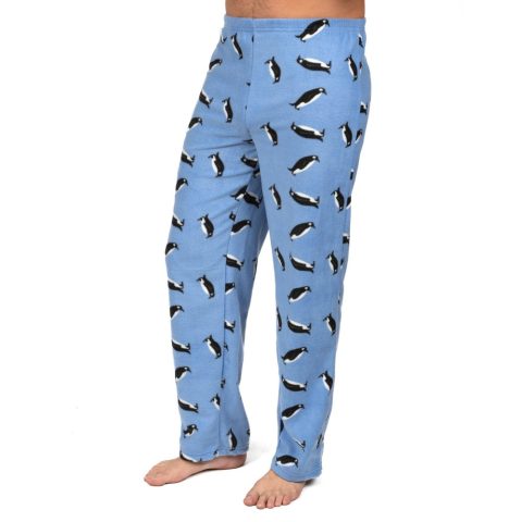 Christmas Mens Fleece Pajama Pants Penguin