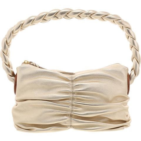 Mirna Ruched Leather Shoulder Handbag