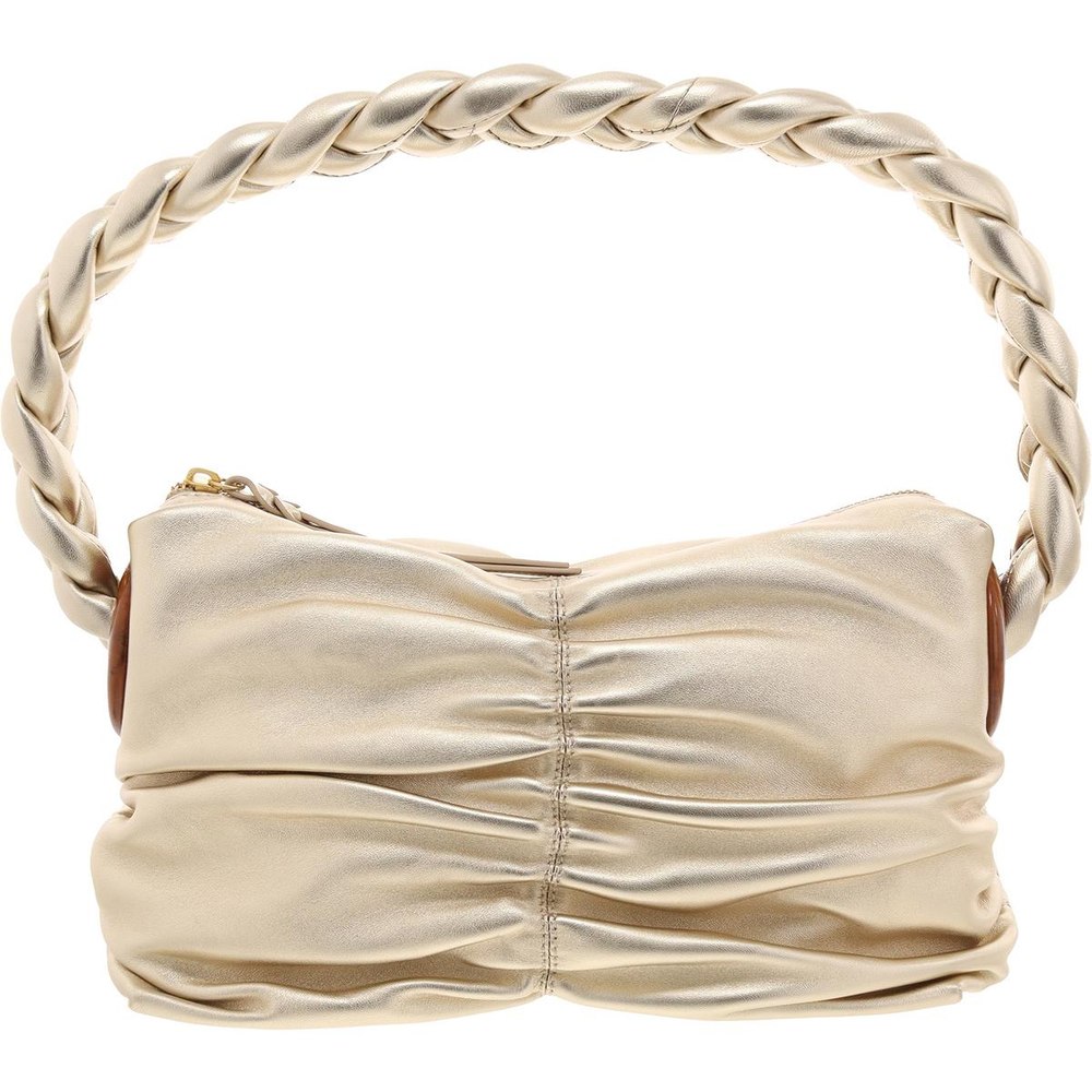 Mirna Ruched Leather Shoulder Handbag