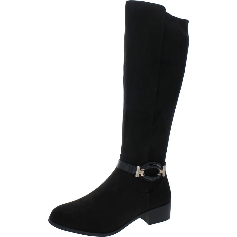 Stanella Faux Leather Riding Knee-High Boots