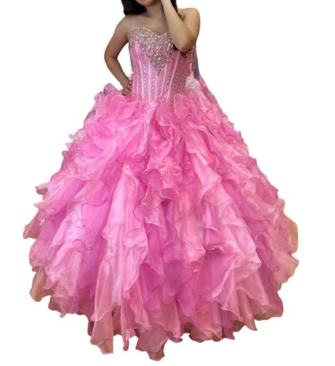 Strapless Quinceañera Dress In Pink 7764966703164