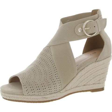 Charisma Suede Peep-Toe Wedge Sandals