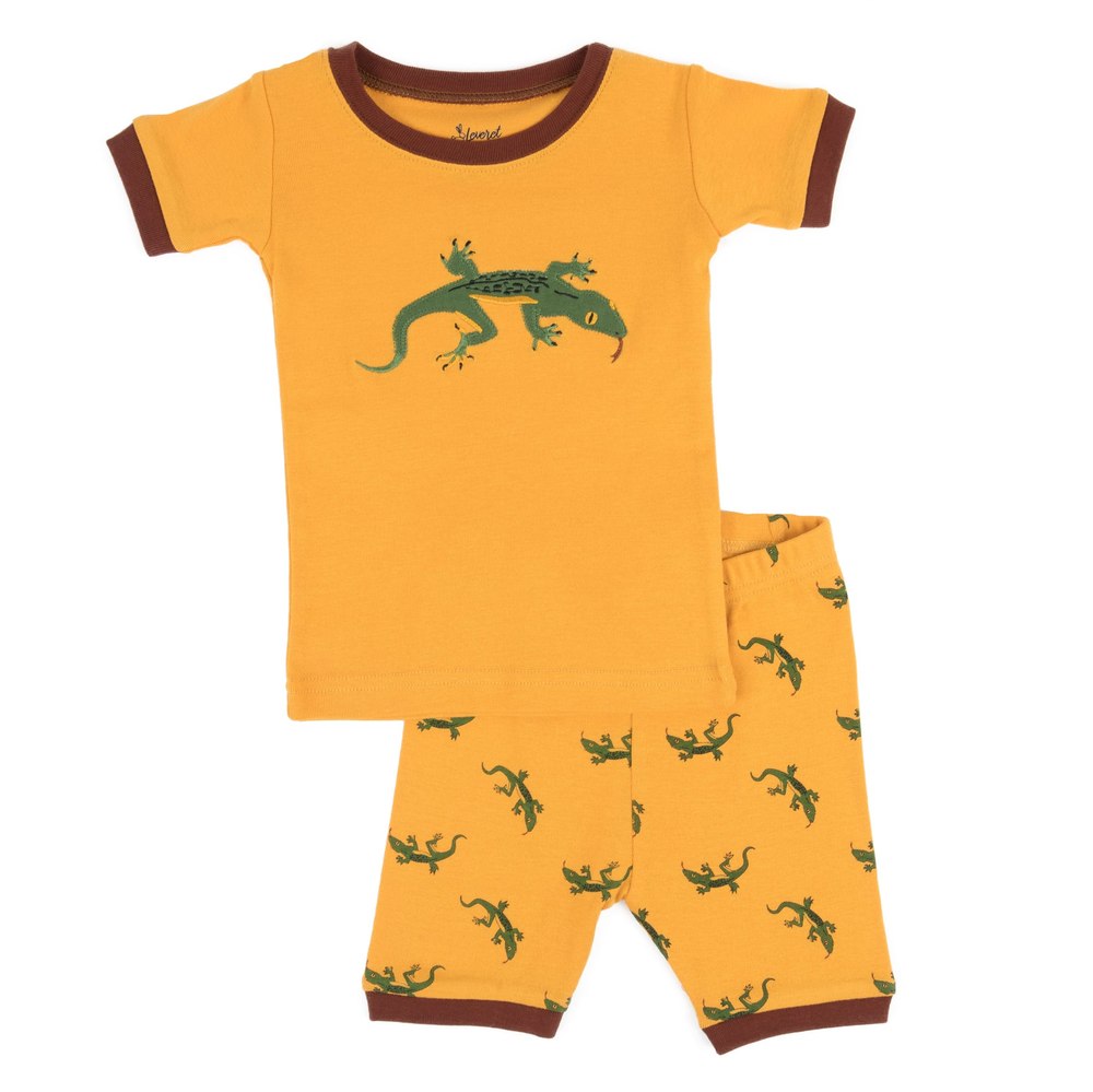 Kids Two Piece Cotton Short Pajamas Lizard