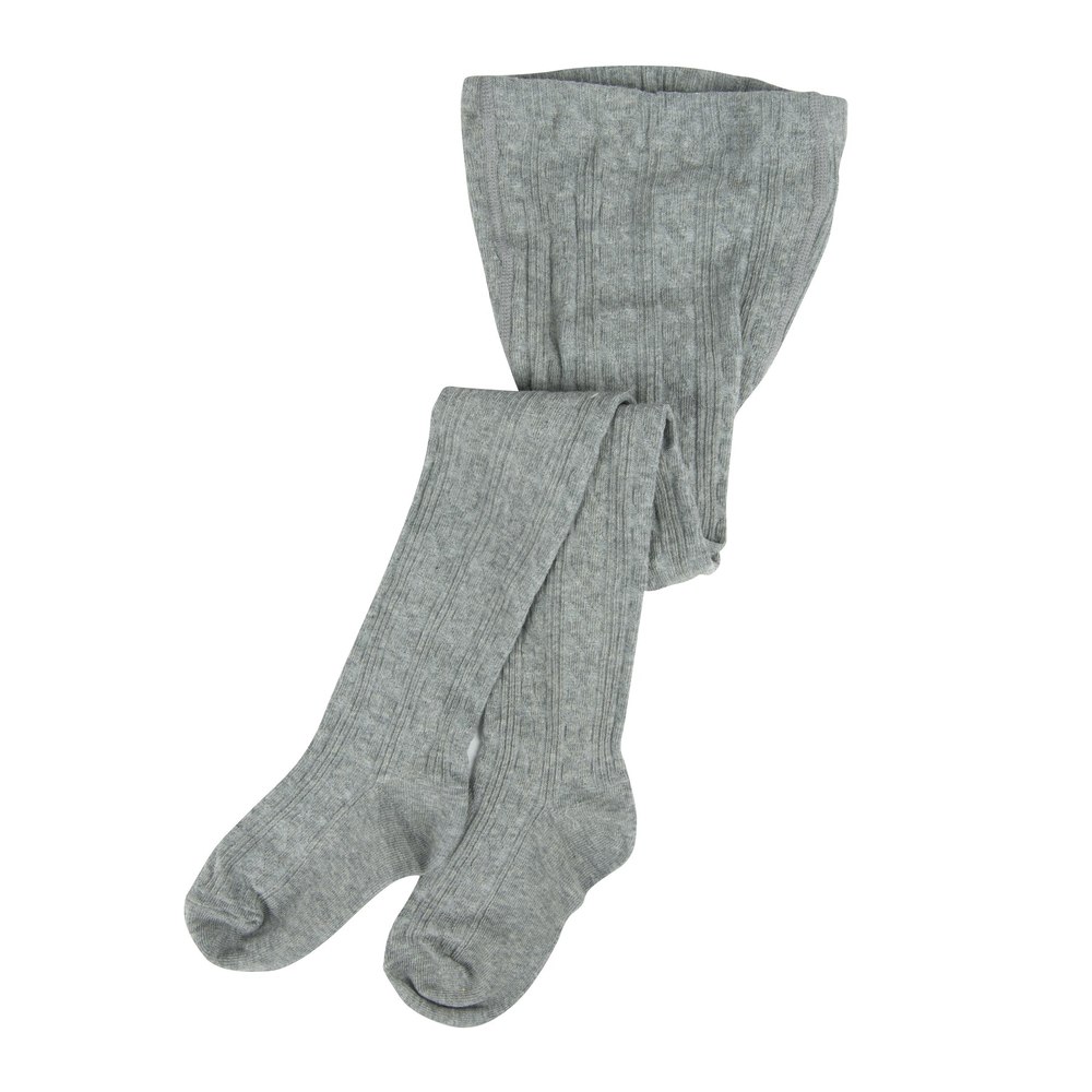 Girls Cable Knit Tights Neutral Solid Color
