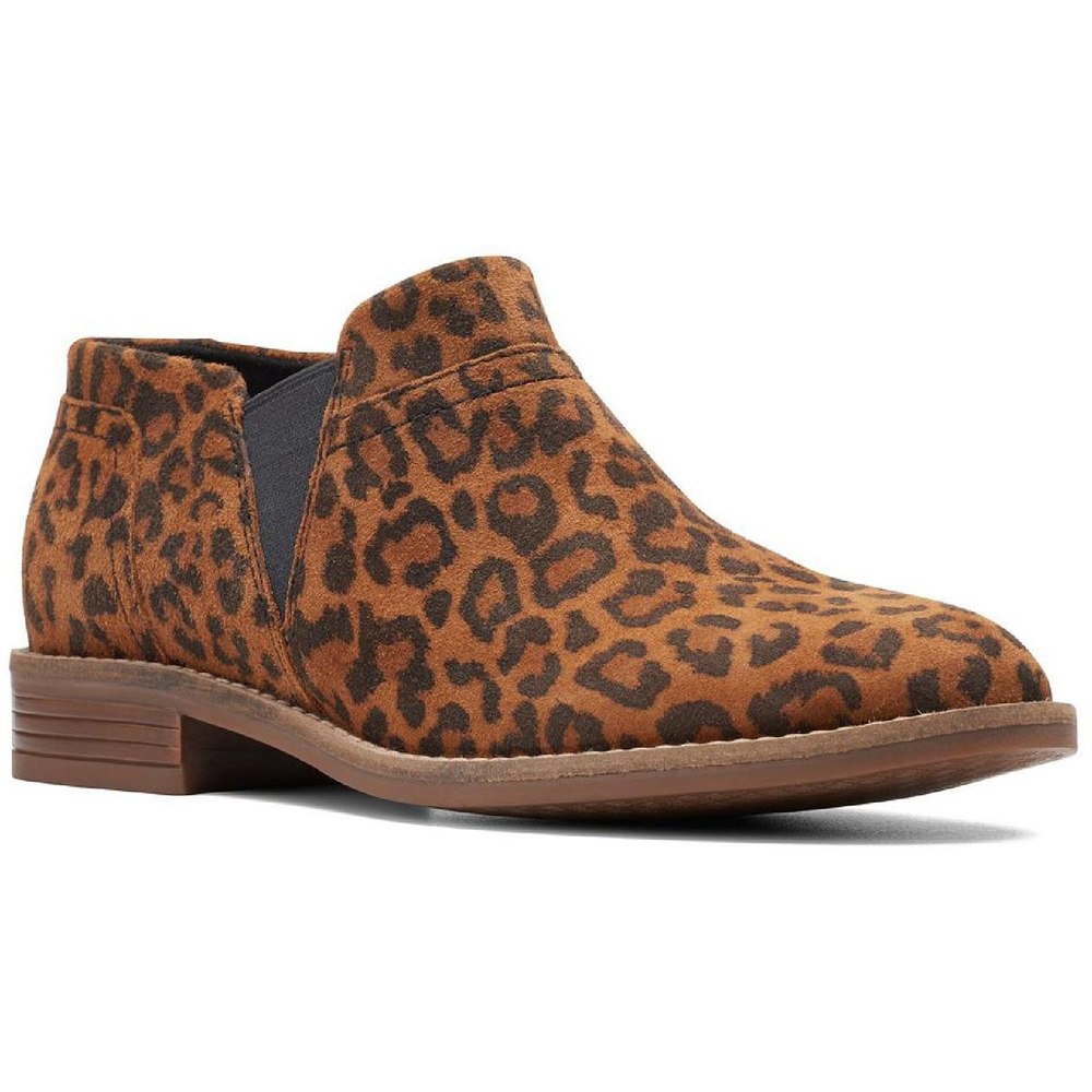 Camzin Mix Faux Suede Animal Print Ankle Boots