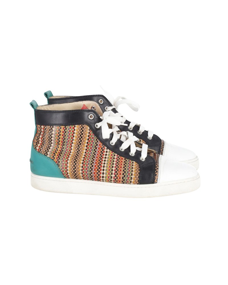 Christian Louboutin Louis Orlato High-Top Sneakers in Multicolor Leather