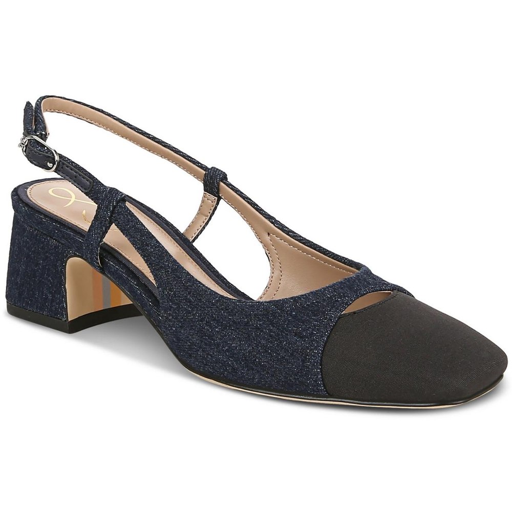 Tarra Cut-Out Square Toe Slingback Heels