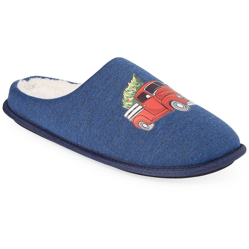 Holiday Truck Fleece Indoor/Outdoor Scuff Slippers