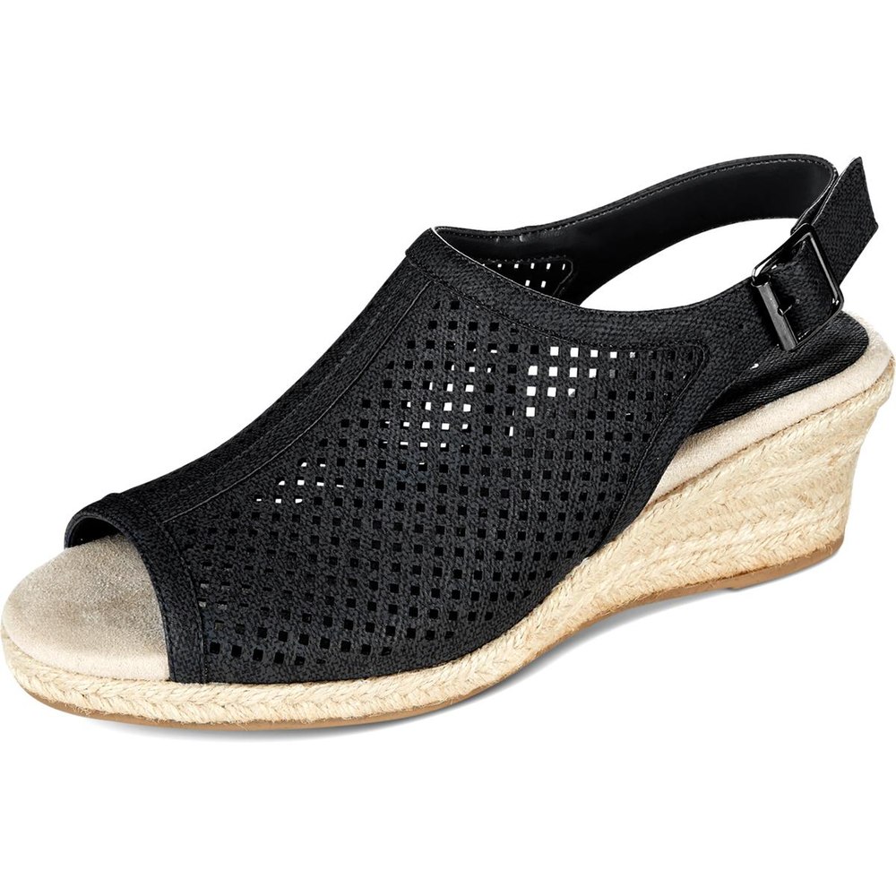Stacy Perforated Espadrille Wedge Sandals