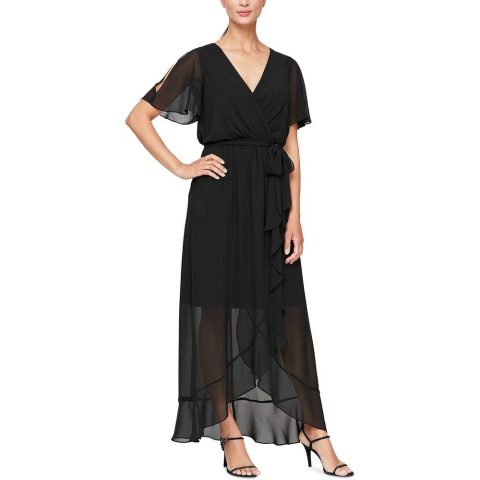 Belted Long Wrap Dress