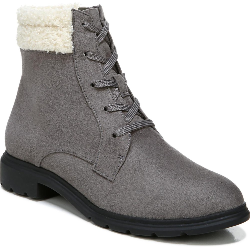 Networking Faux Suede Ankle Combat & Lace-up Boots