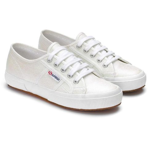 2750 Lamé Shimmery Lace Up Low Top Sneakers