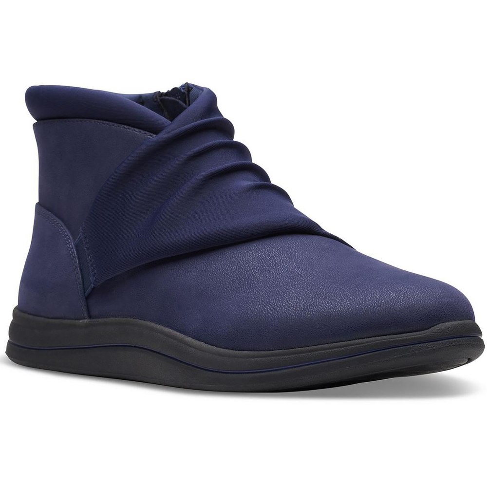 Breeze Dusk Faux Leather Embossed Ankle Boots