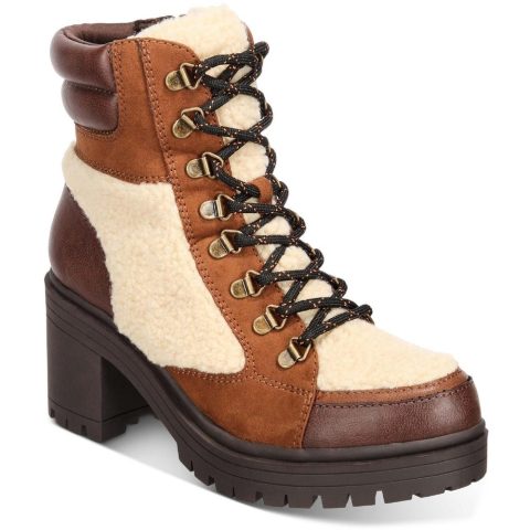 Cookie Microfiber Ankle Combat & Lace-up Boots