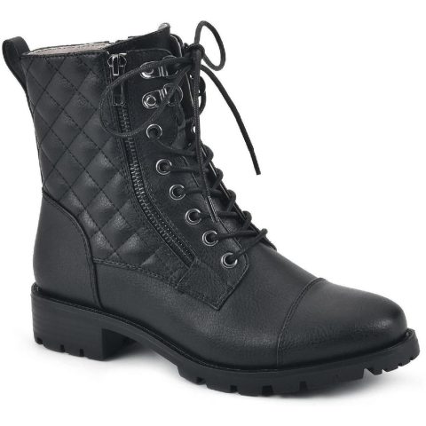 Dashing Zipper Quilted Combat & Lace-up Boots