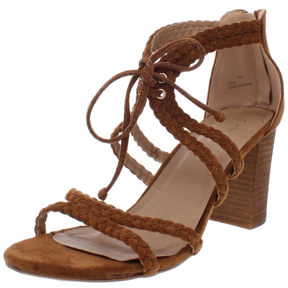 Zima Faux Suede Strappy Heel Sandals