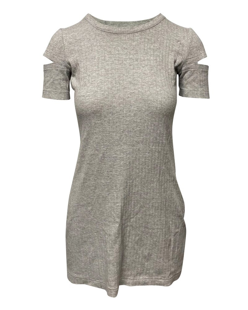 Helmut Lang Slash Sleeve Dress in Grey Cotton 7766489333820