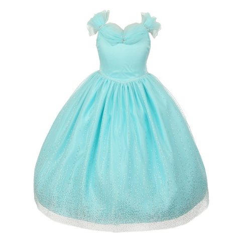 Big Girls Aqua Rhinestones Sparkly Tulle Tiara Princess Dress 8-12