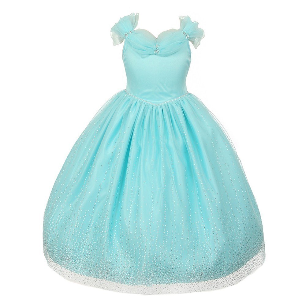 Big Girls Aqua Rhinestones Sparkly Tulle Tiara Princess Dress 8-12