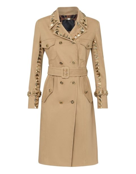 Canvas Trench coat Studs 7676515582012