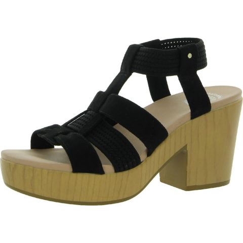 Blossom Faux Suede Ankle Strap Platform Sandals