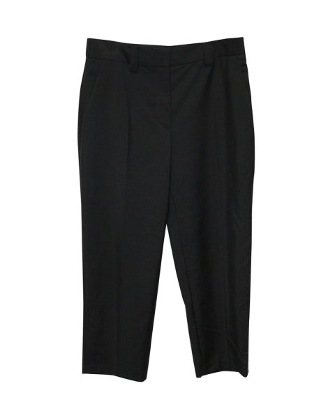 Acne Studios Straight Leg Cropped Trousers in Black Wool Blend 7766508404796