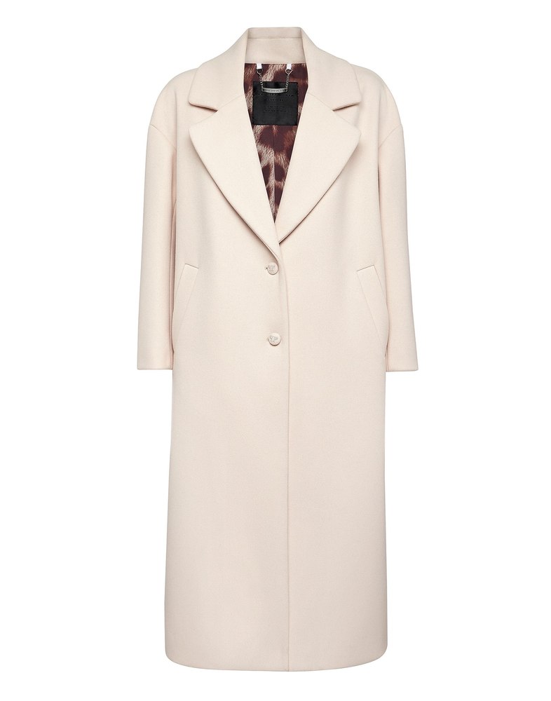 Wool Coat Long Iconic Plein 7676524298300