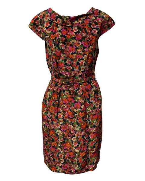 Erdem Belted Dress in Floral Print SIlk 7766509715516