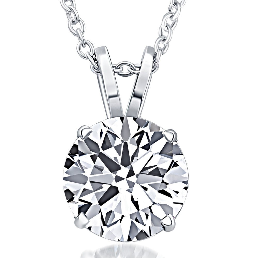 Certified 3.20Ct Round Solitaire Diamond Pendant White Gold Lab Grown Necklace