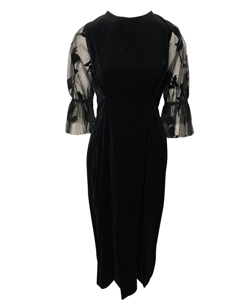 Mother of Pearl Faith Velvet and Flocked Tulle Dress 7766515548220