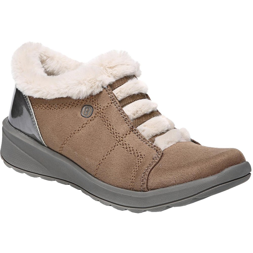 Golden Faux Fur Lined Fashion Sneakers