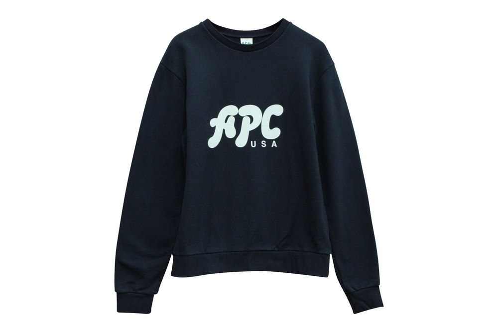 APC USA Print Sweater in Blue Cotton 7766527541308