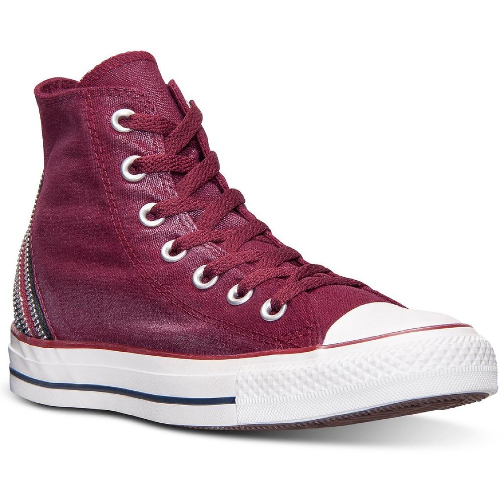 Tri Zip Sparkle Wash Canvas Lace Up High Top Sneakers