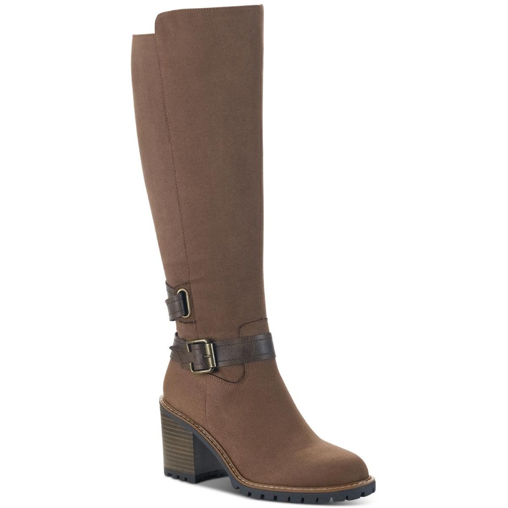 Viviaan Zipper Buckle Knee-High Boots