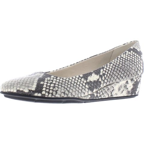 Abelle6 Leather Snake Print Wedge Heels