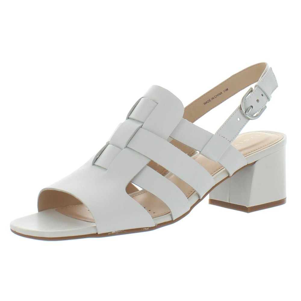 Mona Leather Caged Block Heels