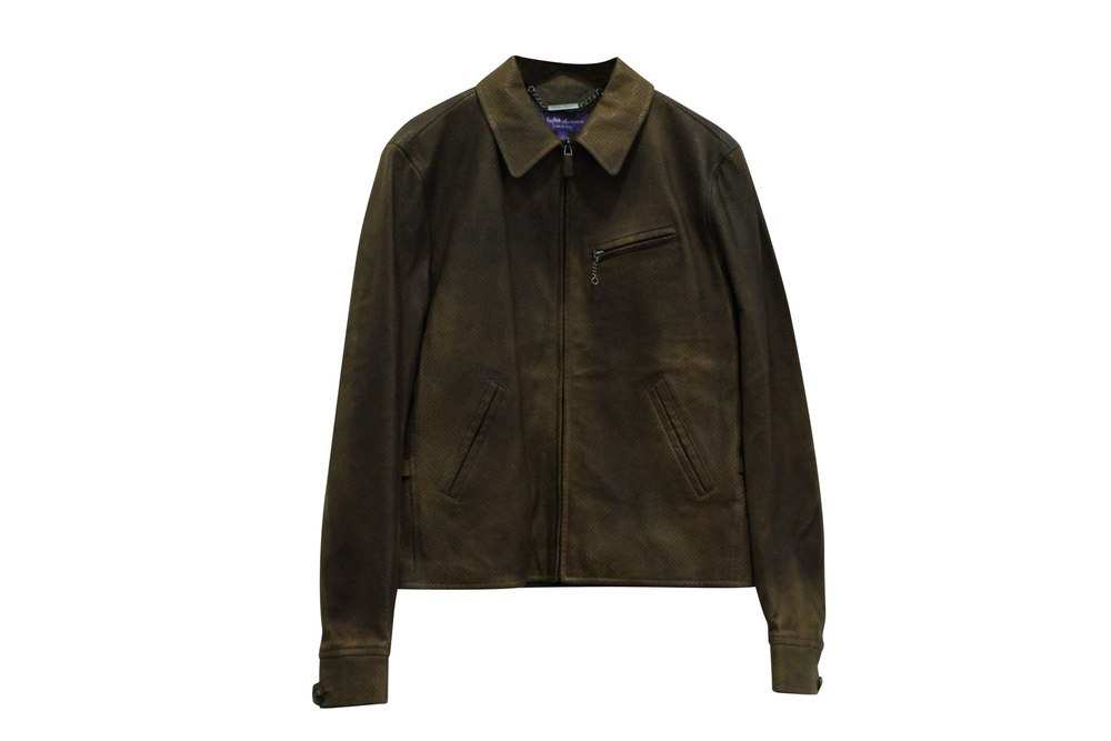 Ralph Lauren Zipped Jacket in Brown Leather 7766566371388