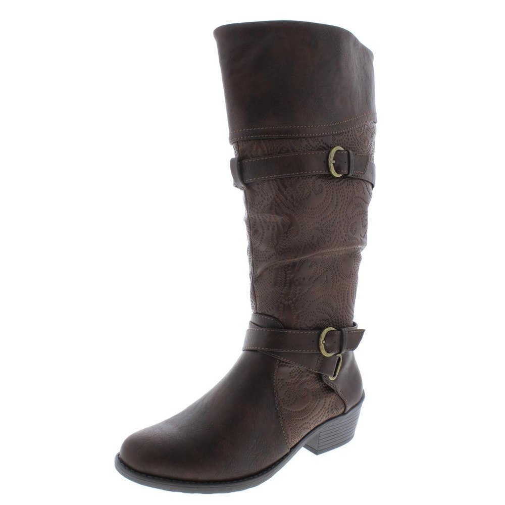 Kelsa Plus Wide Calf Faux Leather Riding Boots