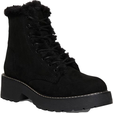 Carra-F Faux Fur Lined Cold Weather Combat & Lace-up Boots