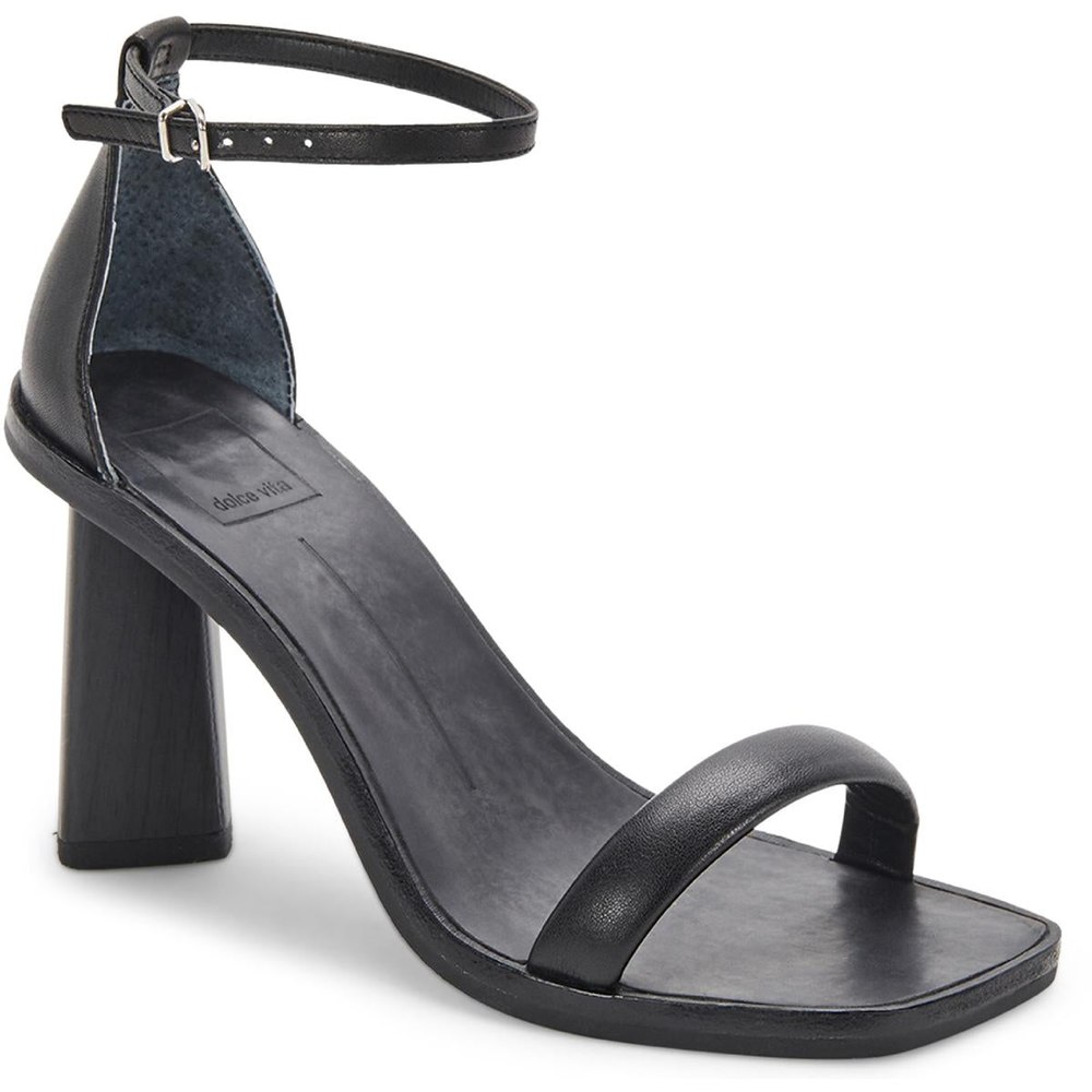 Fayla Leather Ankle Strap Block Heel Sandal