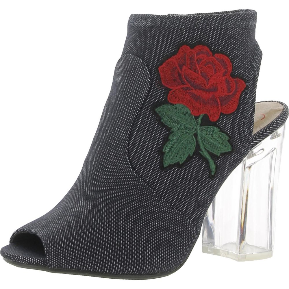 Merit-S Denim Embroidered Booties