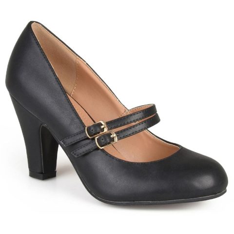Windy Faux Leather Strappy Mary Jane Heels