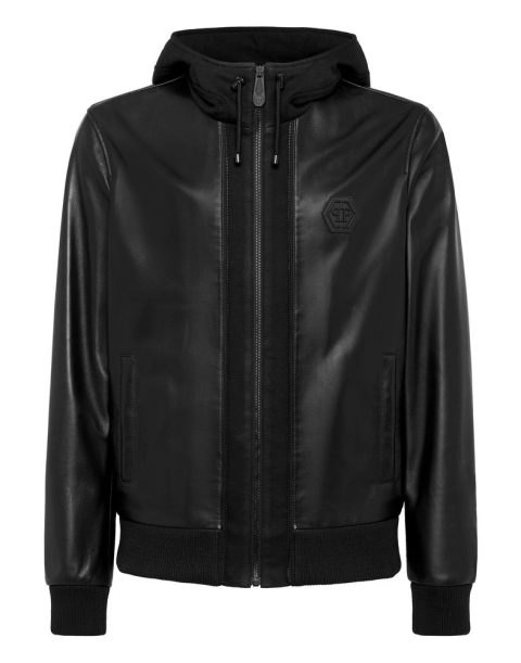 Soft Leather Jacket Slim Fit Iconic Plein 7676736274492