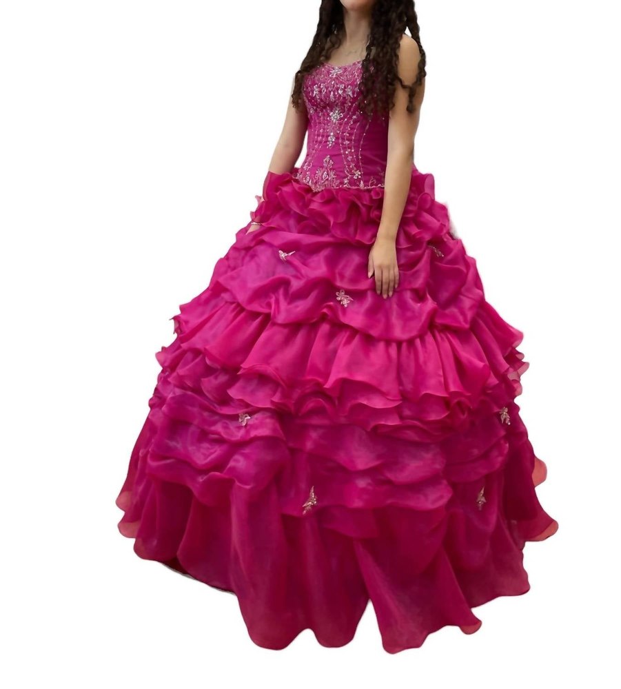 Off Shoulder Quinceañera Dress In Fuchsia 7766606512188