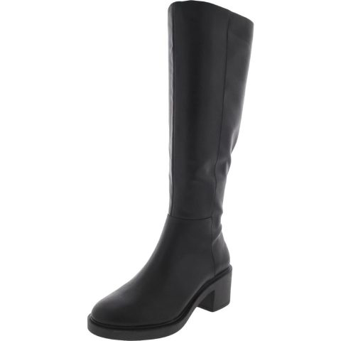 Chrissie P Faux Leather Block Heels Knee-High Boots