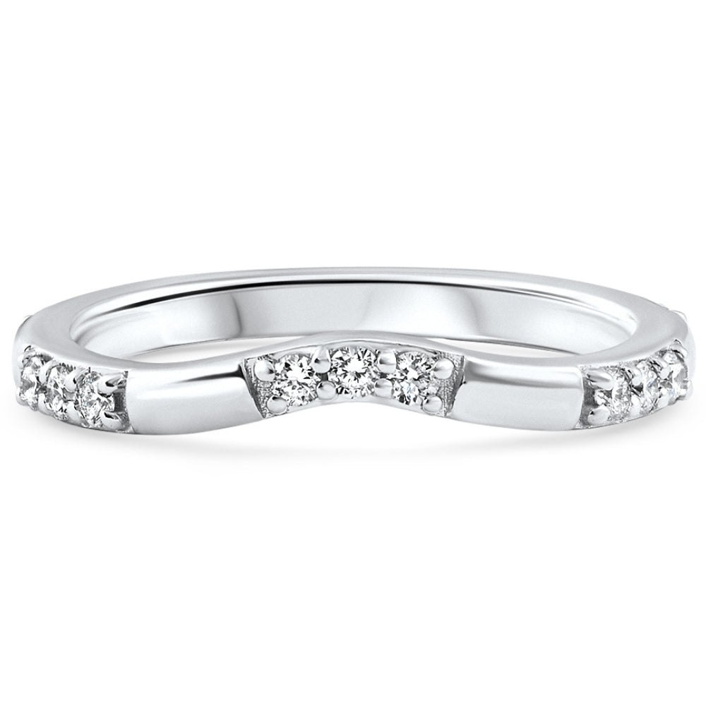 1/3Ct Diamond Contour Wedding Guard Ring Womens Band 14k Gold Lab Grown 7678393483324
